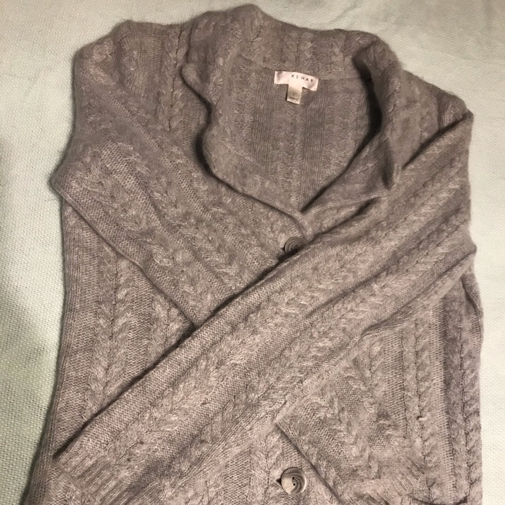 Light Grey Knit Sweater Cardigan